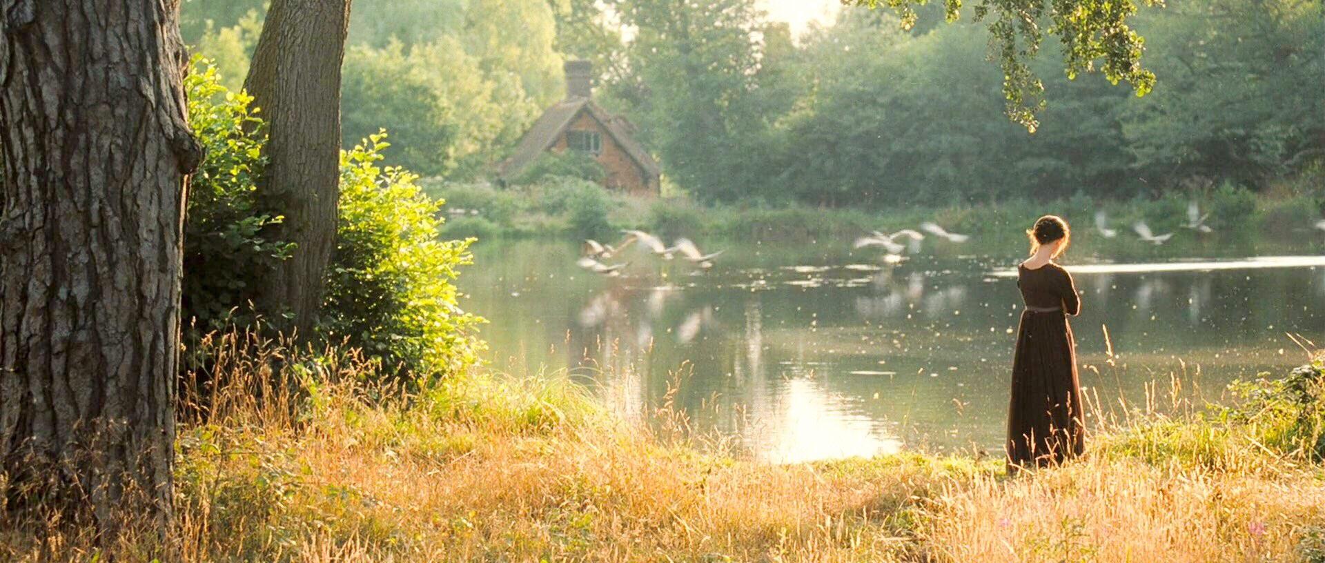 This is a stunning still shot from the 2005 Pride and Prejudice, directed by Joe Wright and with cinematography by Roman Osin.